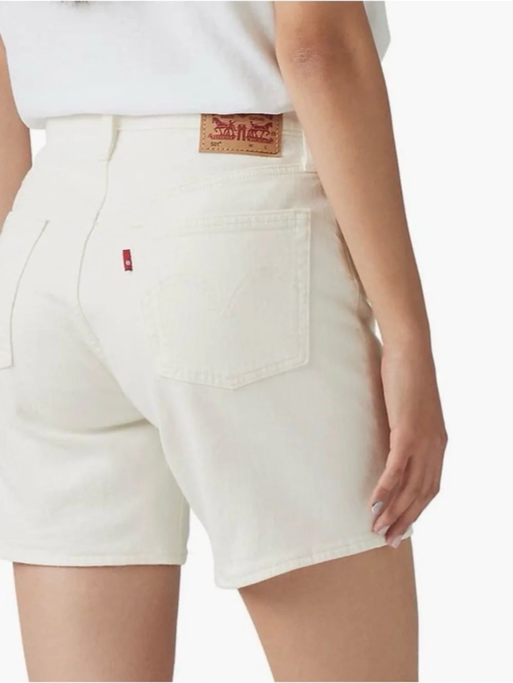 Levi's White 501 Mid-Rise Women's Jean Shorts